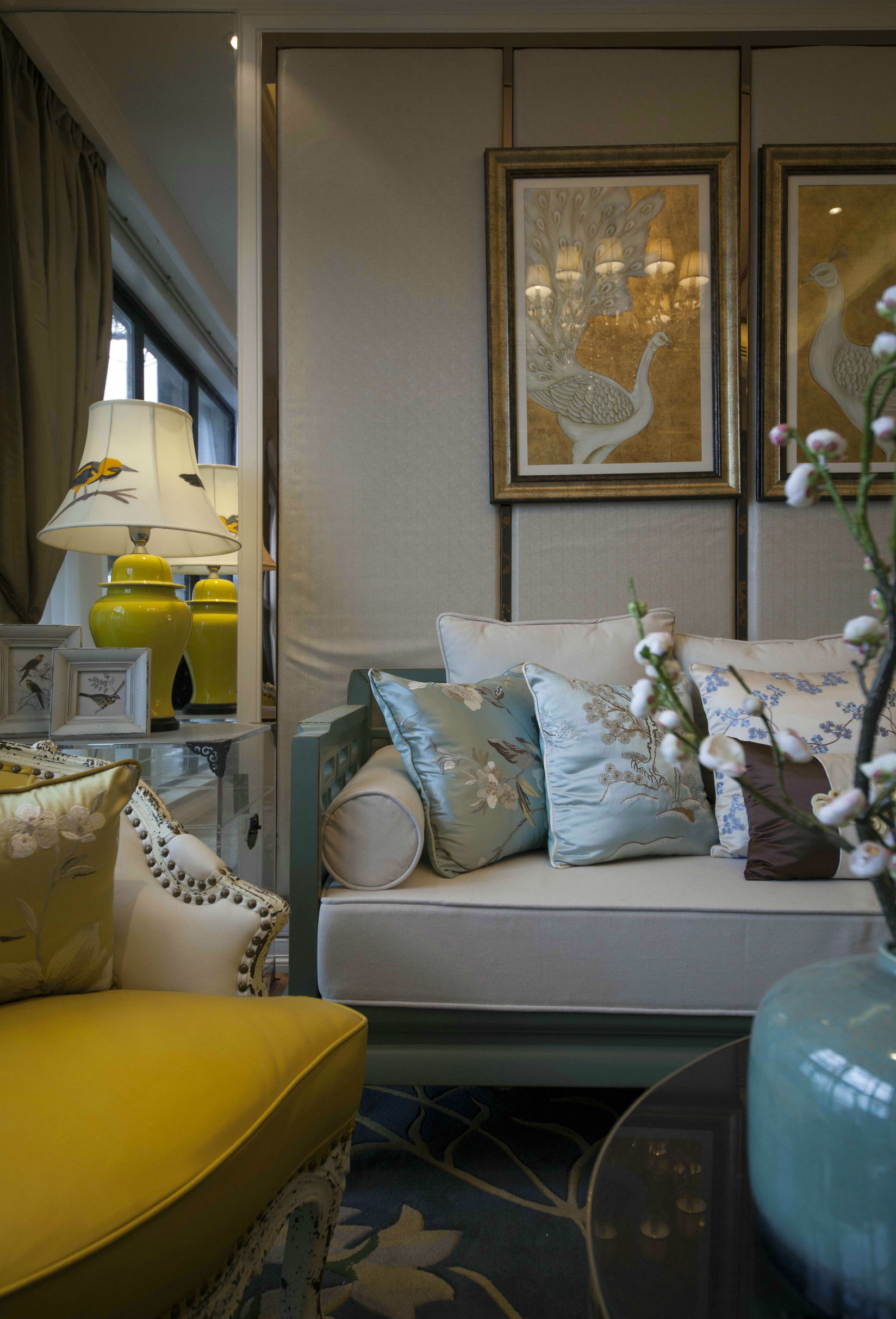 翡翠绿软包椅,石家庄豪门府邸