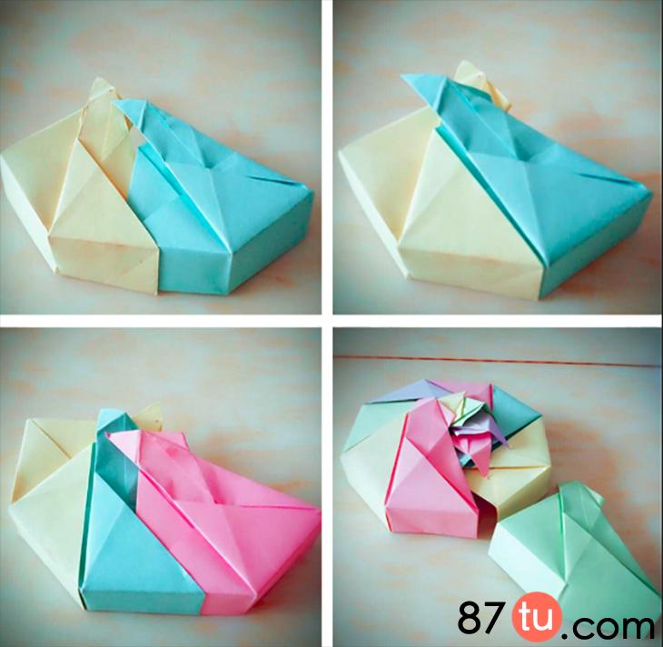 牛奶礼盒怎么折图解,糖果礼盒的折法图解