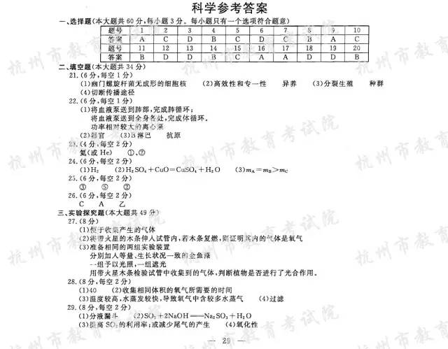 中招权威预测试卷,2017中考题目及答案大全