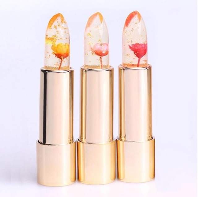 网络爆*K红**ailijumei果冻口红，这朵花就是点睛之笔！