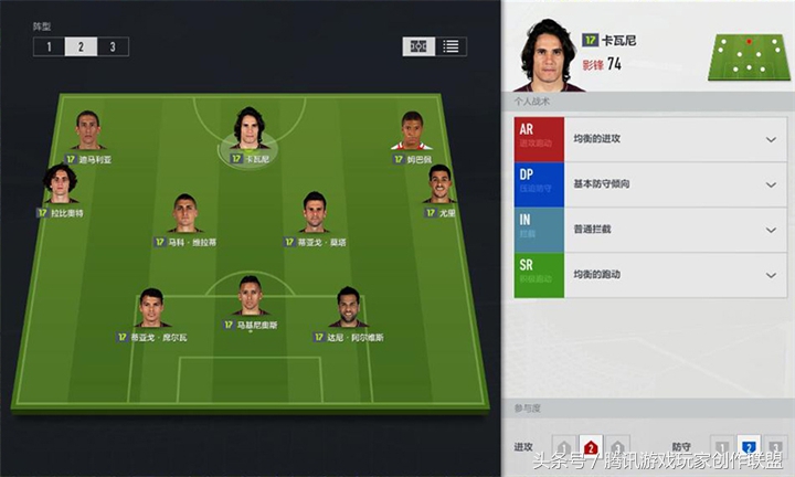 球员战术设置,球员打法风格