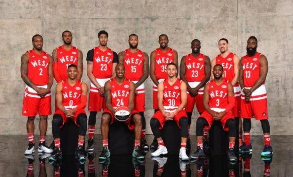 NBA03—16赛季全明星全家福照片詹韦好基友邓肯跨世纪