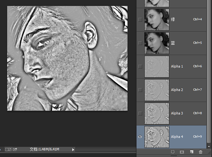 489「PS磨皮」磨皮去雀斑，利用计算和渐变映射清除雀斑