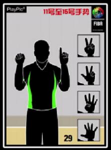 篮球裁判手势教学进攻犯规手势,篮球裁判手势号码图解