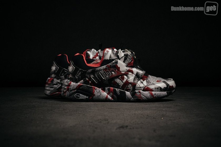 视觉冲击！近赏TrapstarxPUMA全新联名DiscBlaze「Camo」鞋款