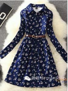 点点小碎花，让你的冬天也可活力四射，温暖的打底连衣裙！