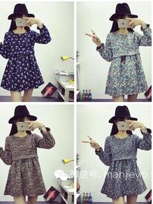 点点小碎花，让你的冬天也可活力四射，温暖的打底连衣裙！