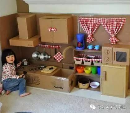 纸板益智类亲子游戏室内幼儿园,亲子纸箱游戏