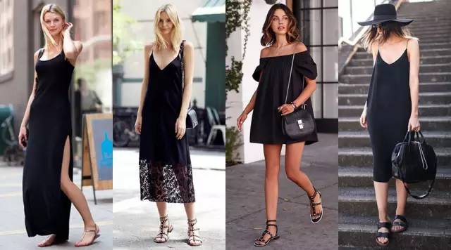 短袖小黑裙推荐小众高级感遮肚子,夏天小黑裙推荐