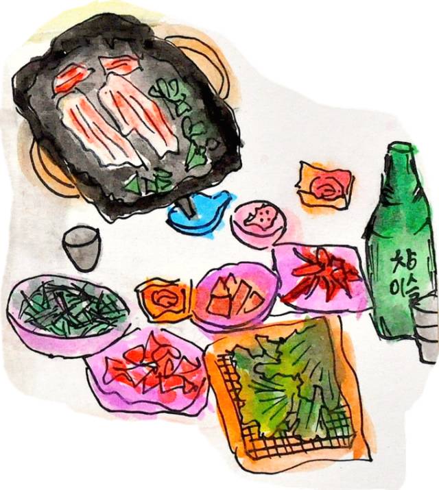 韩国济州岛旅游图片大全,济州岛手绘