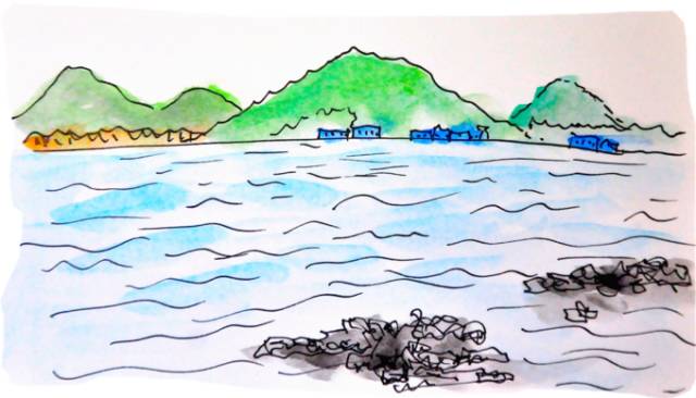 韩国济州岛旅游图片大全,济州岛手绘