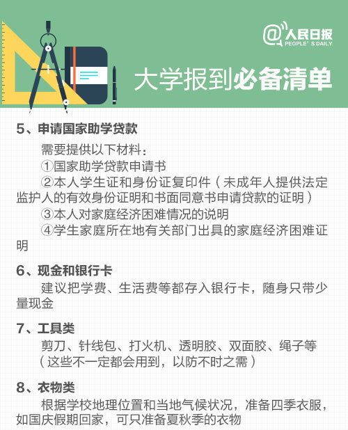 大学生新生报到需要带什么,大学新生报到需要带什么证件