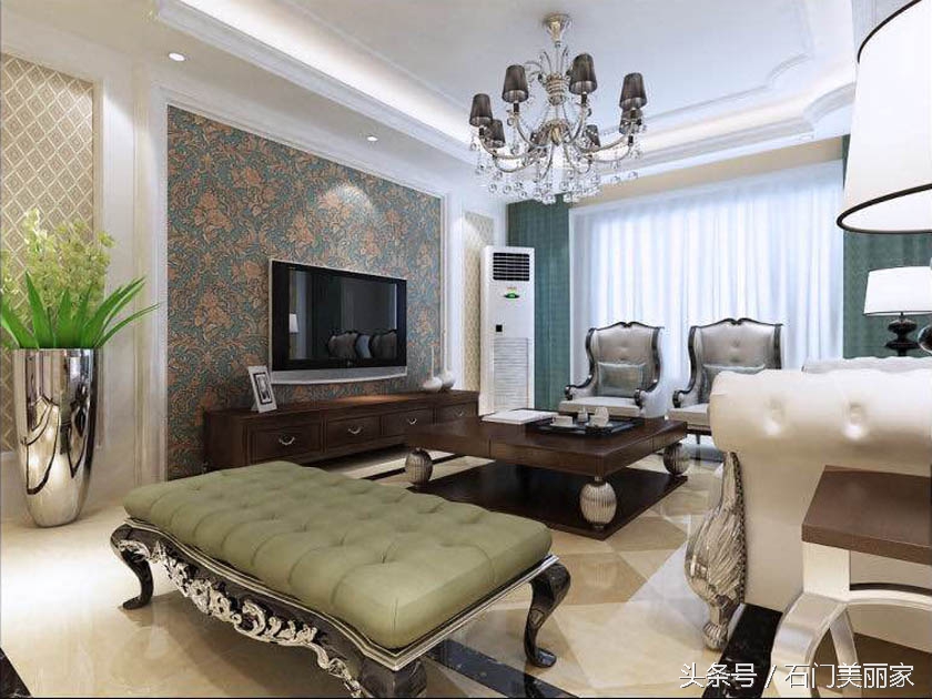 石家庄中基碧域135平米三室两厅两卫一厨简欧风格浪漫雅居