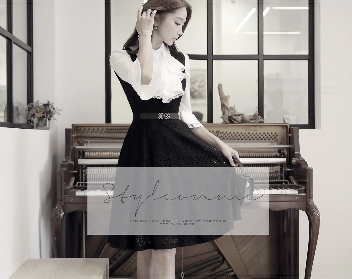 韩国美女夏季连衣裙,韩国黑色中腰连衣裙美女