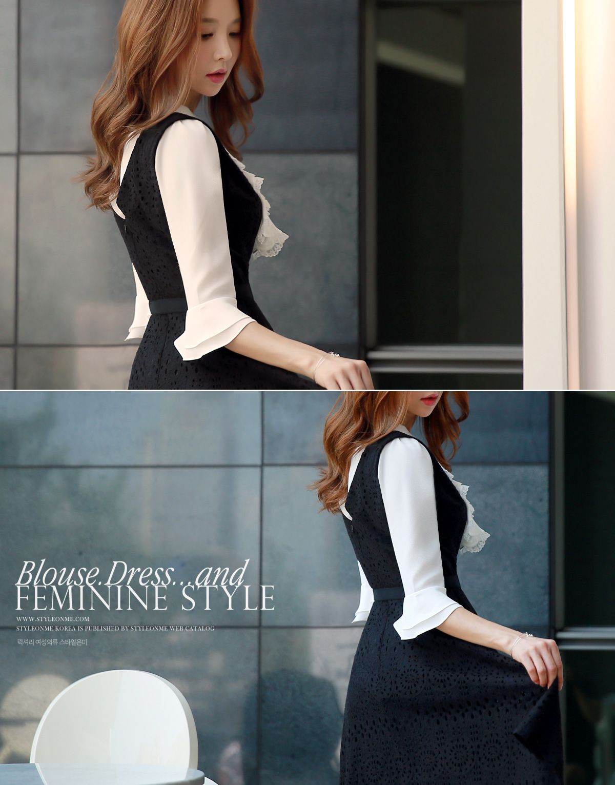 韩国美女夏季连衣裙,韩国黑色中腰连衣裙美女