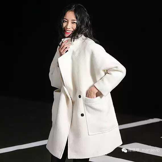 小个子粗毛呢娃娃翻领短外套 (小个子穿翻领毛呢大衣怎么搭配)