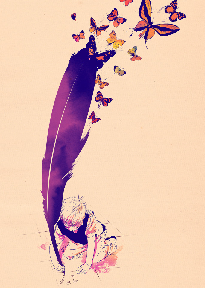 一位年轻艺术家的肖像,一位大师的插画