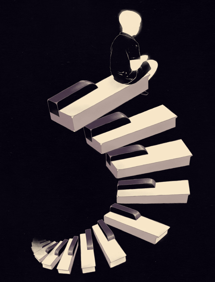 一位年轻艺术家的肖像,一位大师的插画