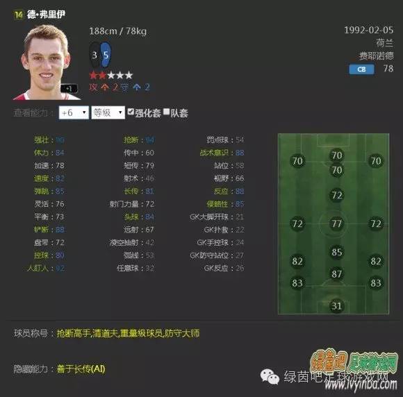 FIFAOnline3思维很清晰位置感超屌热门中后卫球员推荐