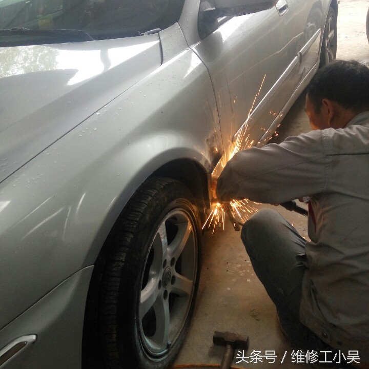 汽车钣金喷漆凹陷修复全过程,汽车钣金喷漆修补