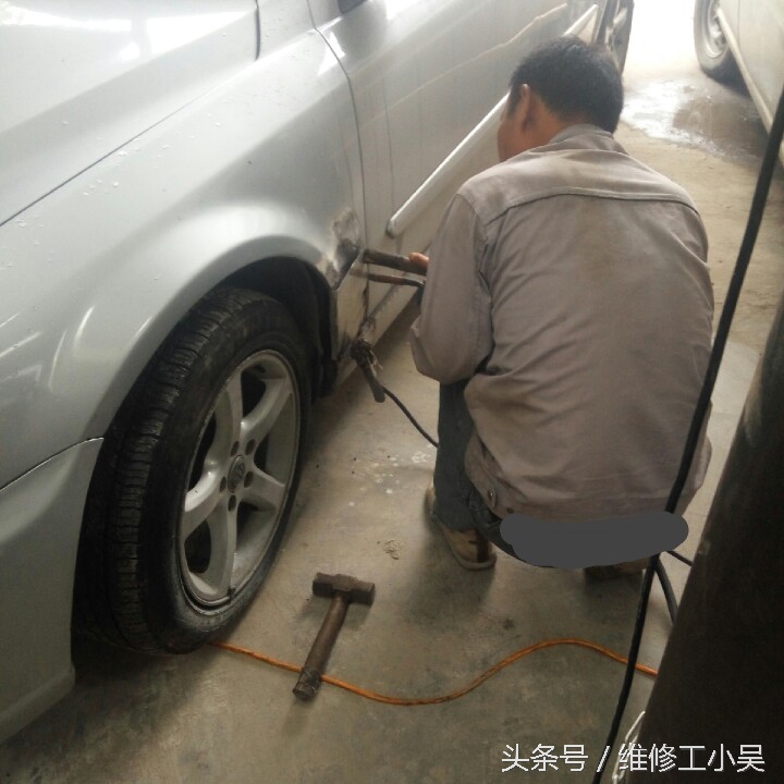 汽车钣金喷漆凹陷修复全过程,汽车钣金喷漆修补