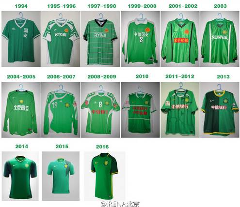 北京国安球衣回顾,不了解历史正常吗