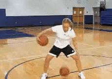 篮球胯下运球教学女生,篮球过人招式教学欧文胯下运球