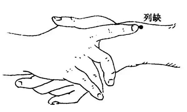 头痛脖子僵，请按“列缺穴”