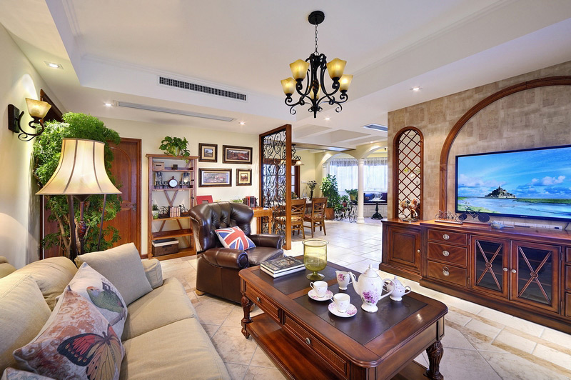 中式风格电视背景墙和沙发背景墙,好看的电视背景墙图