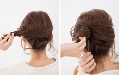 新娘韩式长发盘发发型慢动作教程,发型女2020流行发型盘发简单韩式