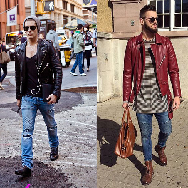 皮夹克又Man又有型，跟超会穿的酷boy学学如何穿搭