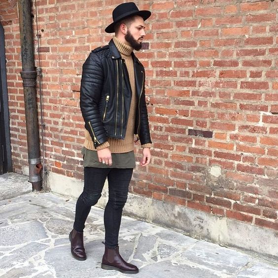 皮夹克又Man又有型，跟超会穿的酷boy学学如何穿搭