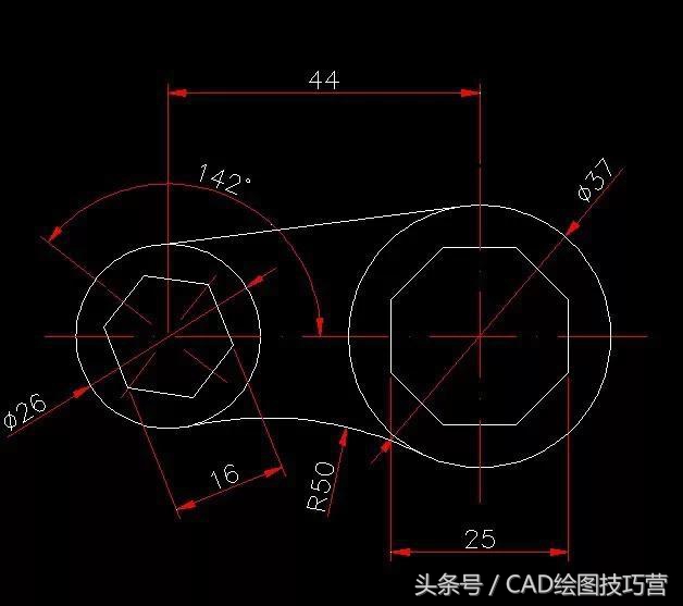 cad三维练习图100例解析,cad练习图纸第45张图教程