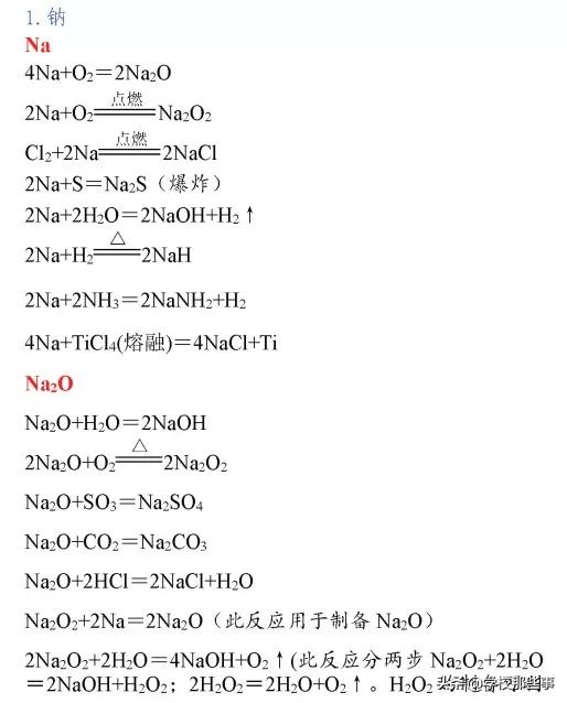 高中要求掌握的化学方程式,高中离子化学方程式大全