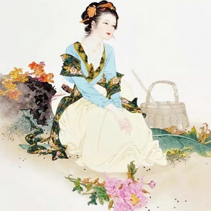 阅《英云梦》曲坊颐园蕴深色，畔石晕润水音轻。