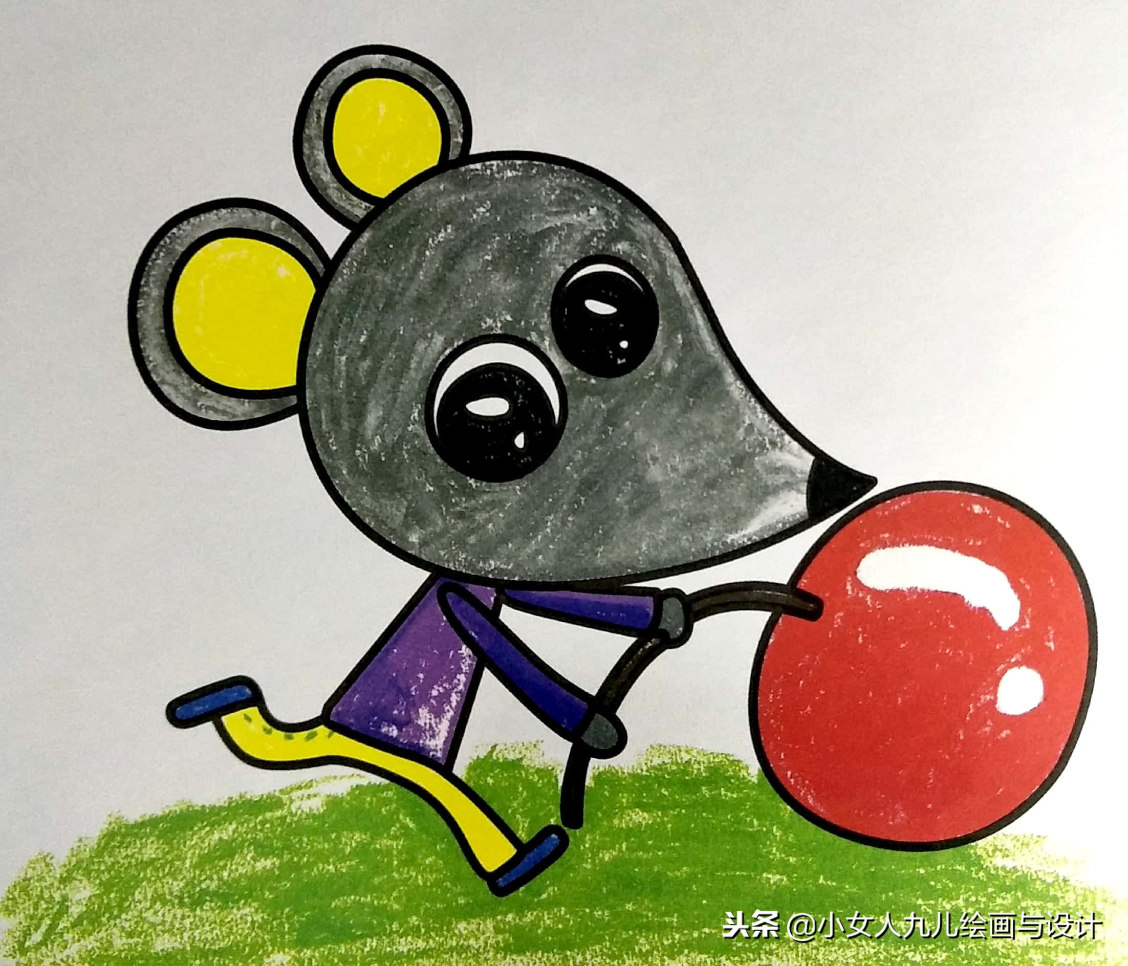 彩色铅笔简笔画人物少女,7-10岁儿童简笔画简单又漂亮