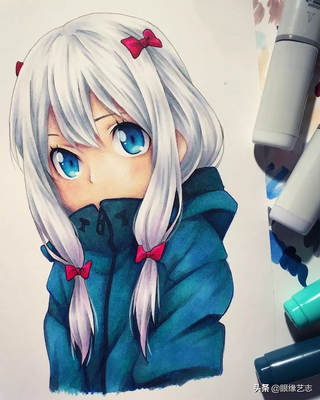 用touchmark马克笔画动漫人物,马克笔手绘动漫人物女生临摹素材