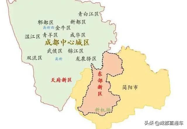 天府新区与东部新区交界,天府新区成都东部新区