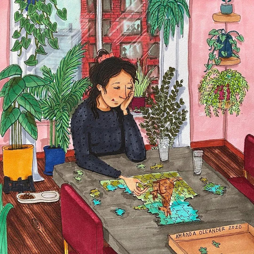 情侣两个人日常生活照片,情侣间的生活插画图片