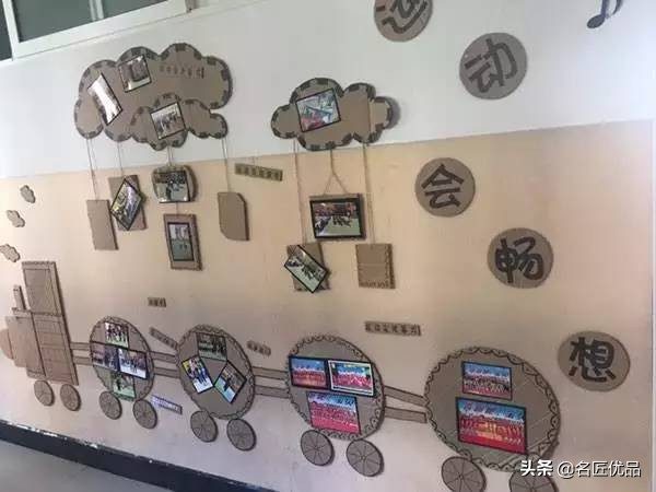 幼儿园废物纸板墙面环创,环创变废为宝