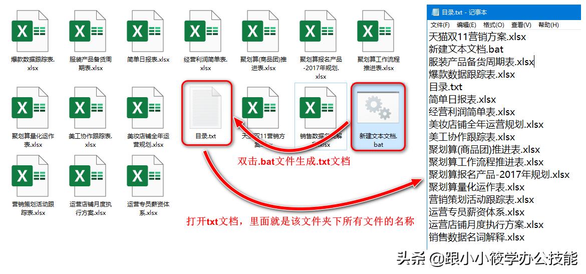 如何把多个文件名做成目录,如何把所有的文件做个目录出来