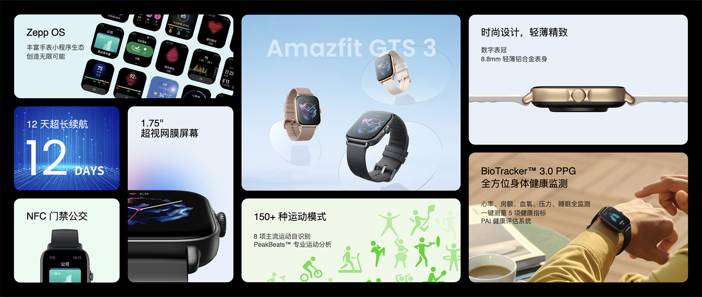 899元起，华米AmaziftGTR3/GTS3系列发布：国内首发血压监测