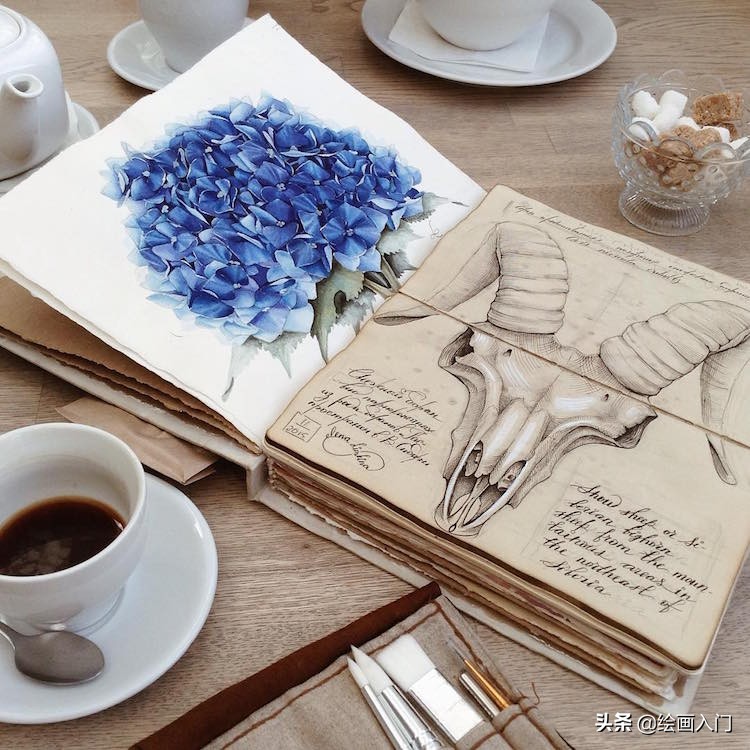 用铅笔画水墨人物画,用蘸水的笔画画图片