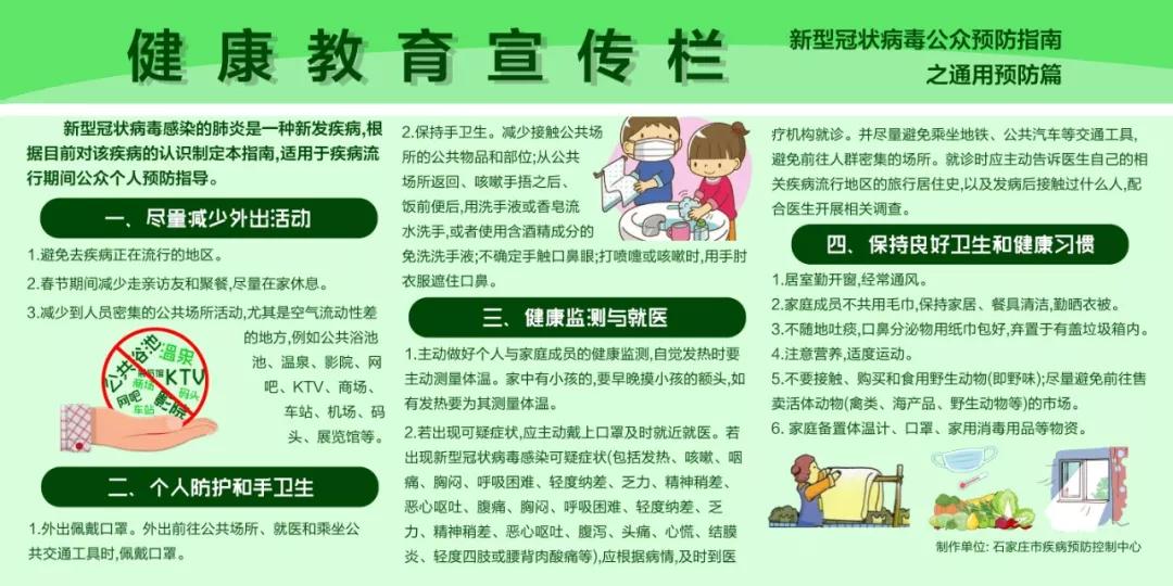 新型冠状病毒预防宣传栏,新型冠状病毒肺炎预防宣传栏