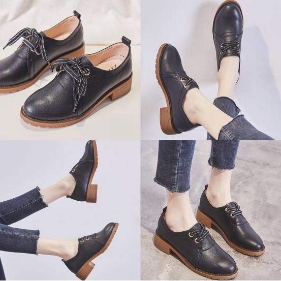 高跟鞋不累脚春季百搭显瘦,高跟鞋英伦风小皮鞋