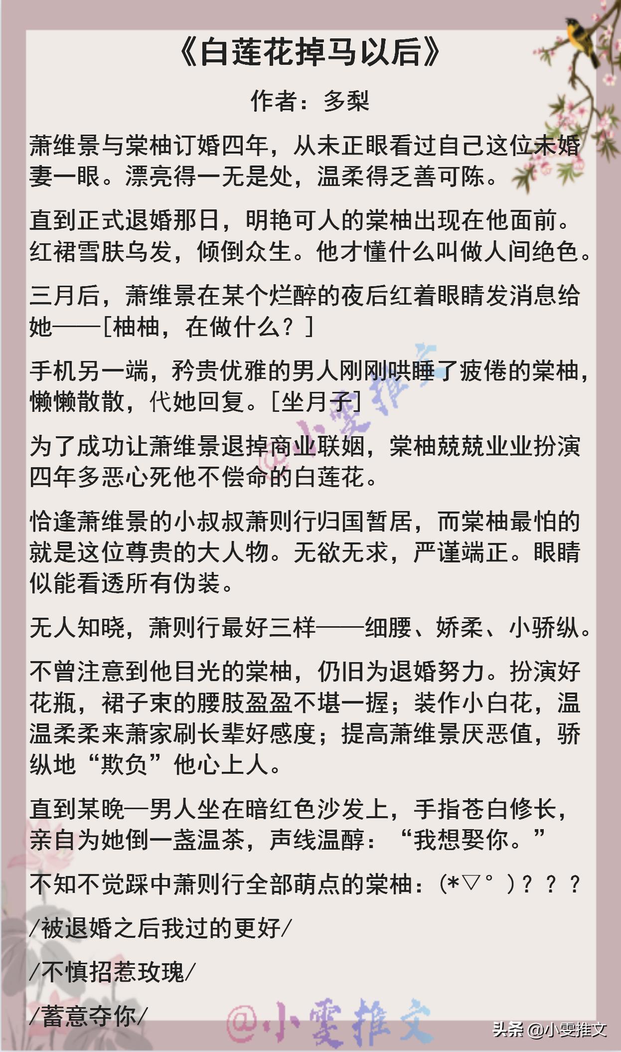 3本豪门小甜饼《白莲花掉马以后》《千般疼爱》《别哭》by曲小蛐