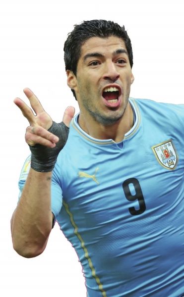 国足值得学习，苏亚雷斯门前手球救险。为国家荣誉不顾一切