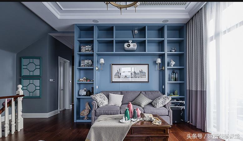 280平轻奢美式,120平美式轻奢风高级蓝灰