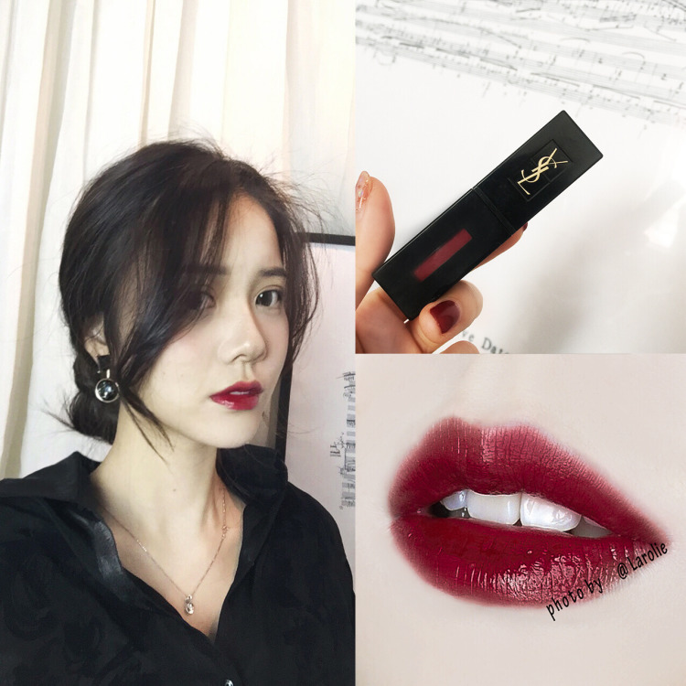 ysl409唇釉配什么颜色的眼影,ysl圣罗兰经典黑管唇釉409浆果红