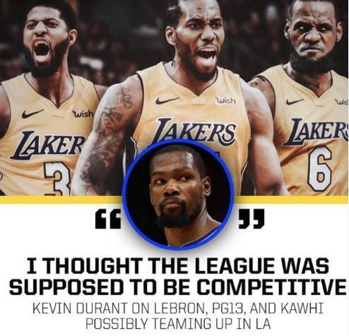 完成三操作湖人或可齐聚三巨头！勇士三连冠将破灭？阿杜表态了！